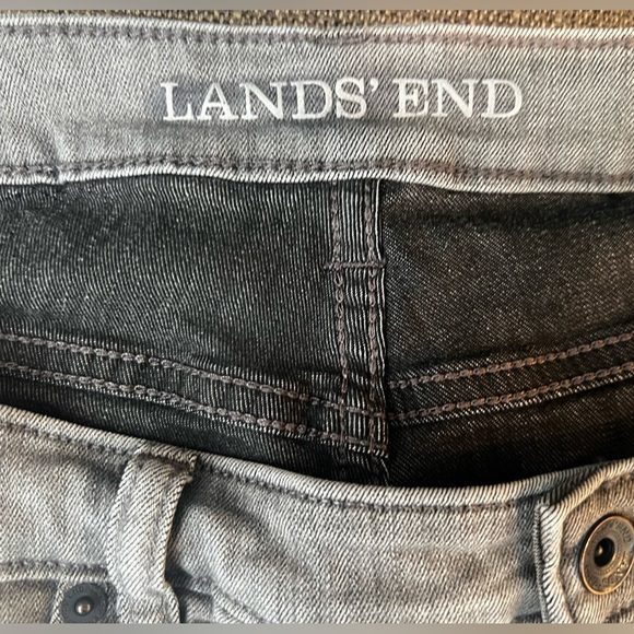 LANDS END mid rise straight jean/gray size 14P - Picture 3 of 9